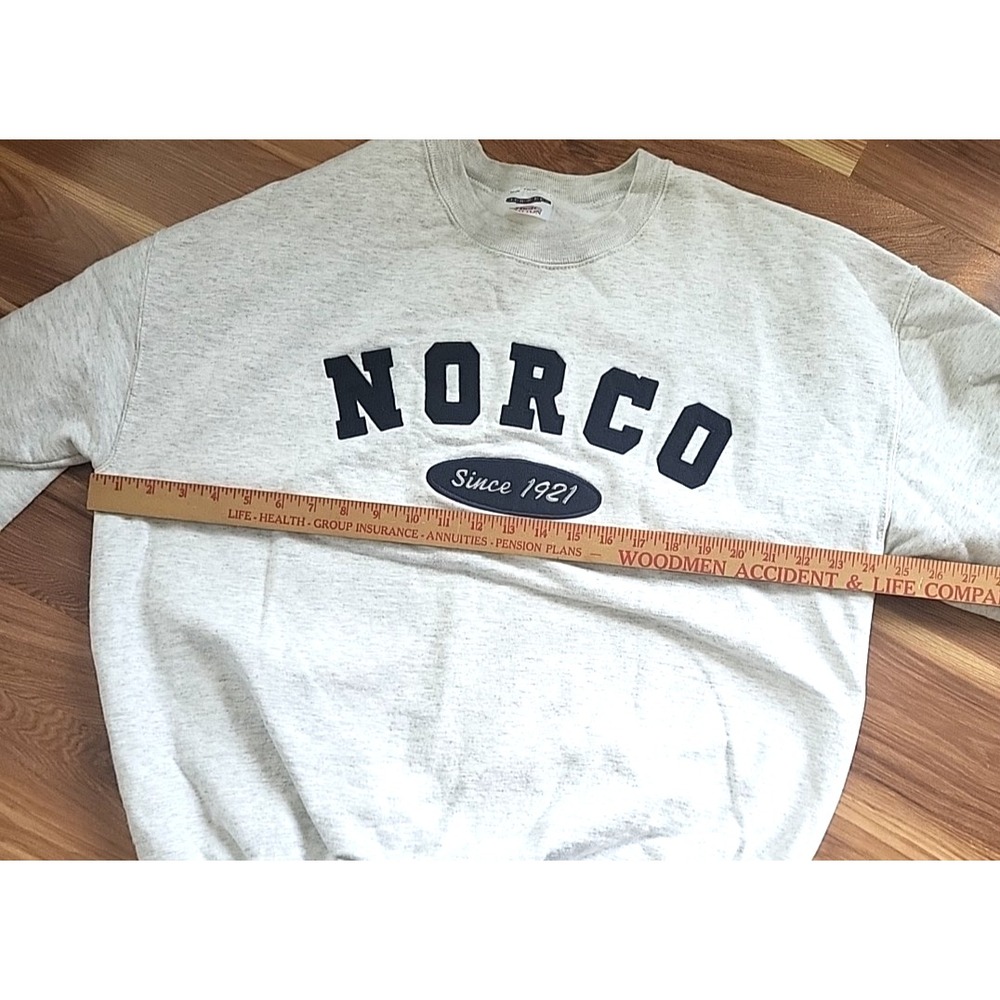 Vintage NORCO California Sweatshirt Size XL‎ Jerzees Embroidered Crew Neck Gray - Picture 9 of 10